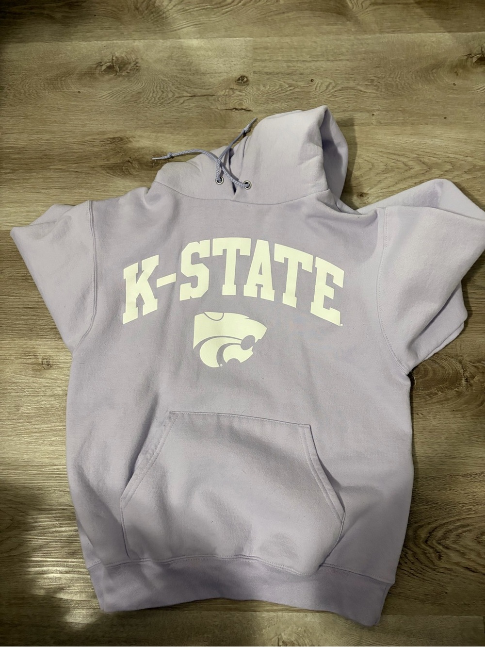 K-STATE Lavender Campus Hoodie with White Logo